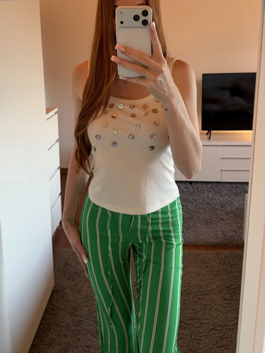 H&M Hosen: Hose grün gestreift – Neu (gemäss Beschreibung) aus Frümsen von laura002