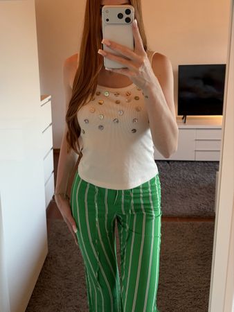 Hose grün gestreift