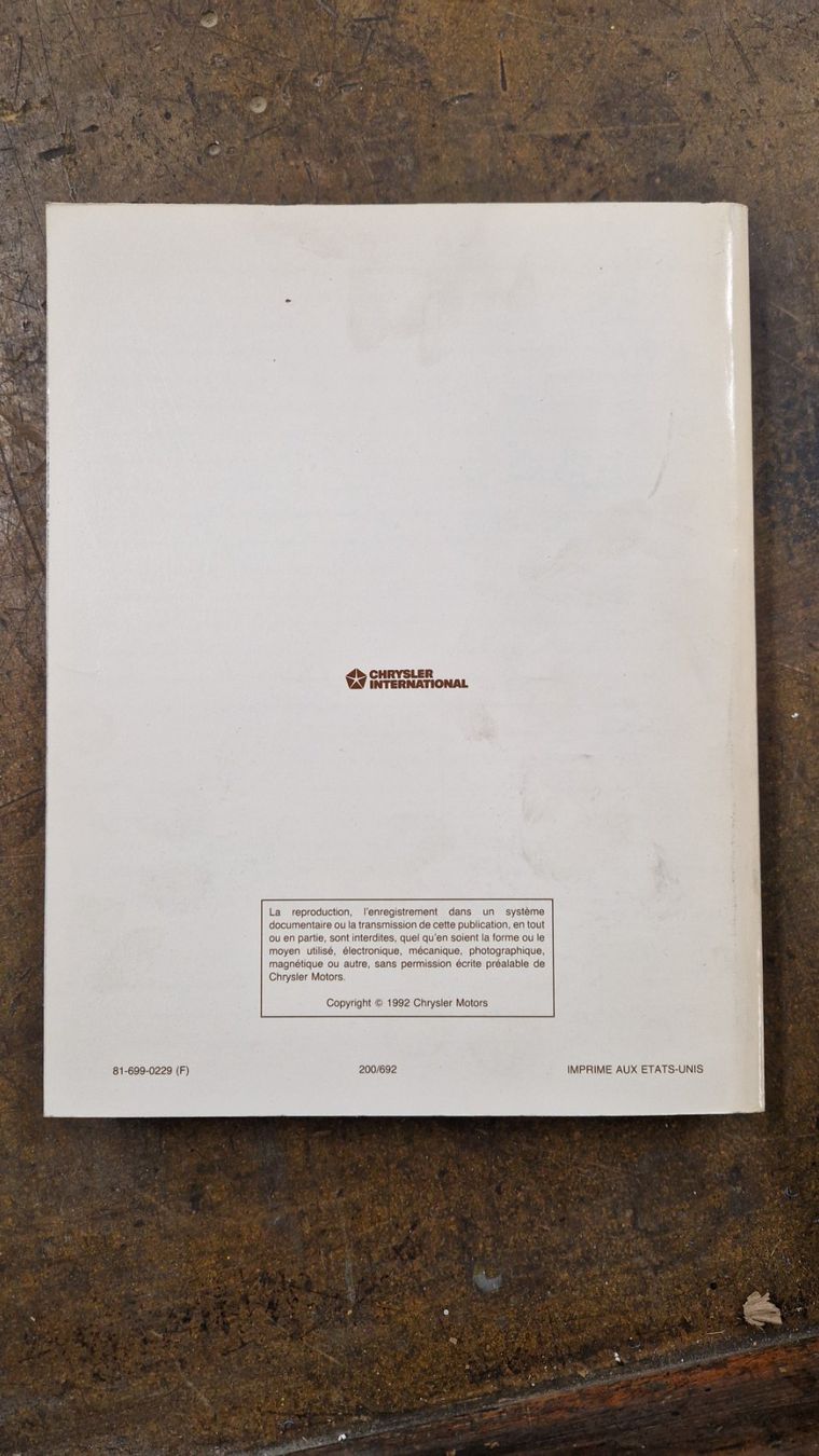 Livres: Methodes de diagnostic: bus Chrysler des communications 1992 – D'occasion à Zürich par jhkag 2