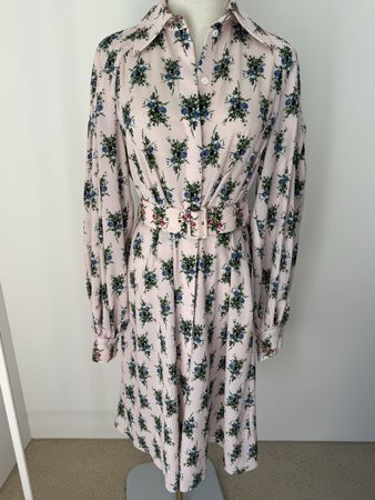 Emilia Wickstead Clarisse Blumen-Kleid mit Gürtel Gr. IT 40 