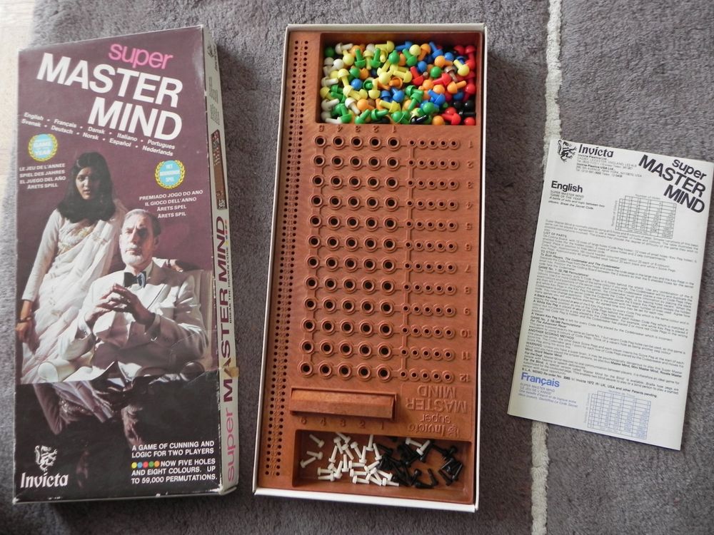 Jeu De Société Master Mind 44 Par Invicta - Version Rare Pour 4 Joueurs - Années 70 - Occasion Complet