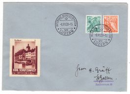 Lettre de Luzern cachet S208 pour St.Gallen le 8.VII.39