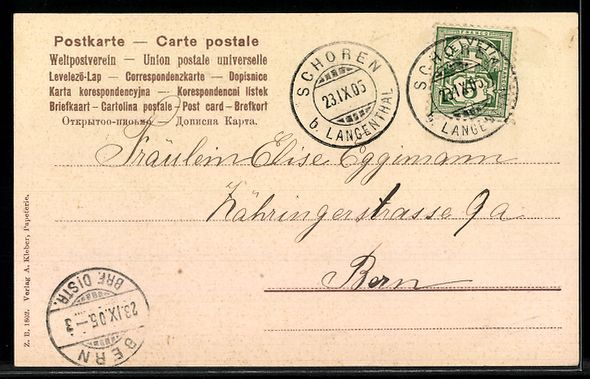 Cartoline postali: AK Langenthal, Hinterberg – Usato da Berlin venduto da bartko-reher 1