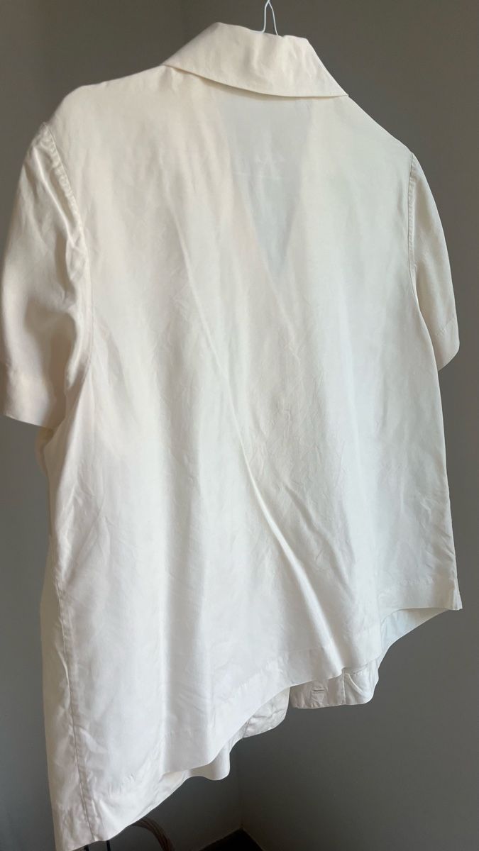 Blusen: Camicetta di seta beige ricamata manica corta  – Neu (gemäss Beschreibung) aus Lugano von yul_fhg2 5