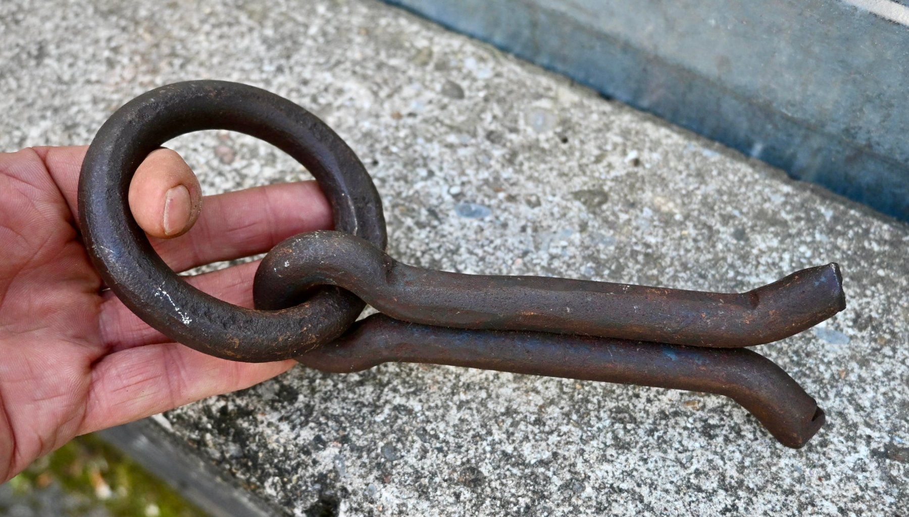 Ferramenta: alter Eisen - Wandhaken mit Ring - geschmiedet – Usato da Pfaffhausen venduto da mono_rec 2