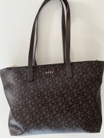 Handtasche/Shopper DKNY braun mit Monogramm