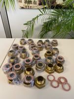 Messing Verschraubungen 3/4" mit Dichtungen (NEU)