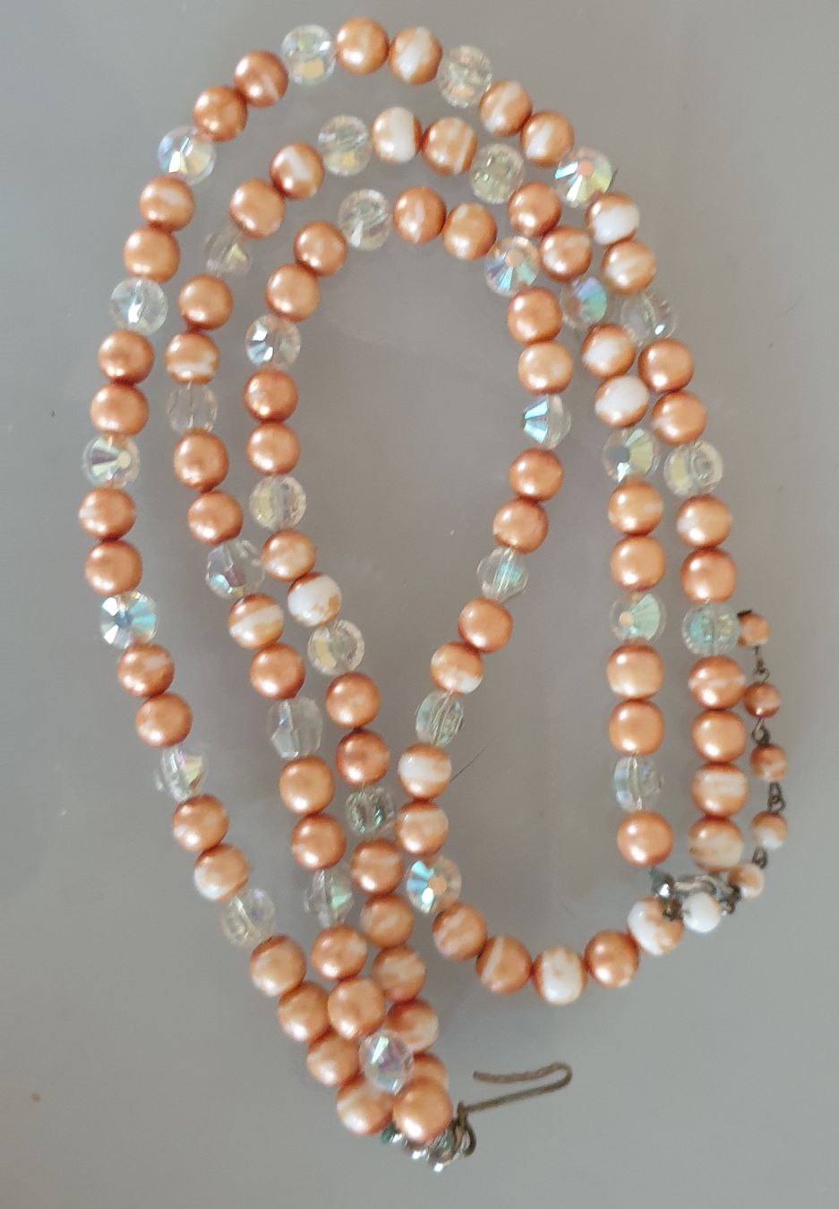 Perle (finte): perlenhalskette in hellem Orangen Top – Usato da Zürich venduto da bre_22v9 2