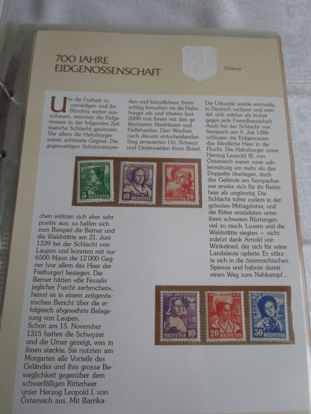 Tutti i francobolli: 700 Jahre Eidgenossenschaft - Limitierte Briefmarkensammlung – Usato da Binningen venduto da tempipassati 3