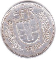 5 Franken 1950 Silber.
