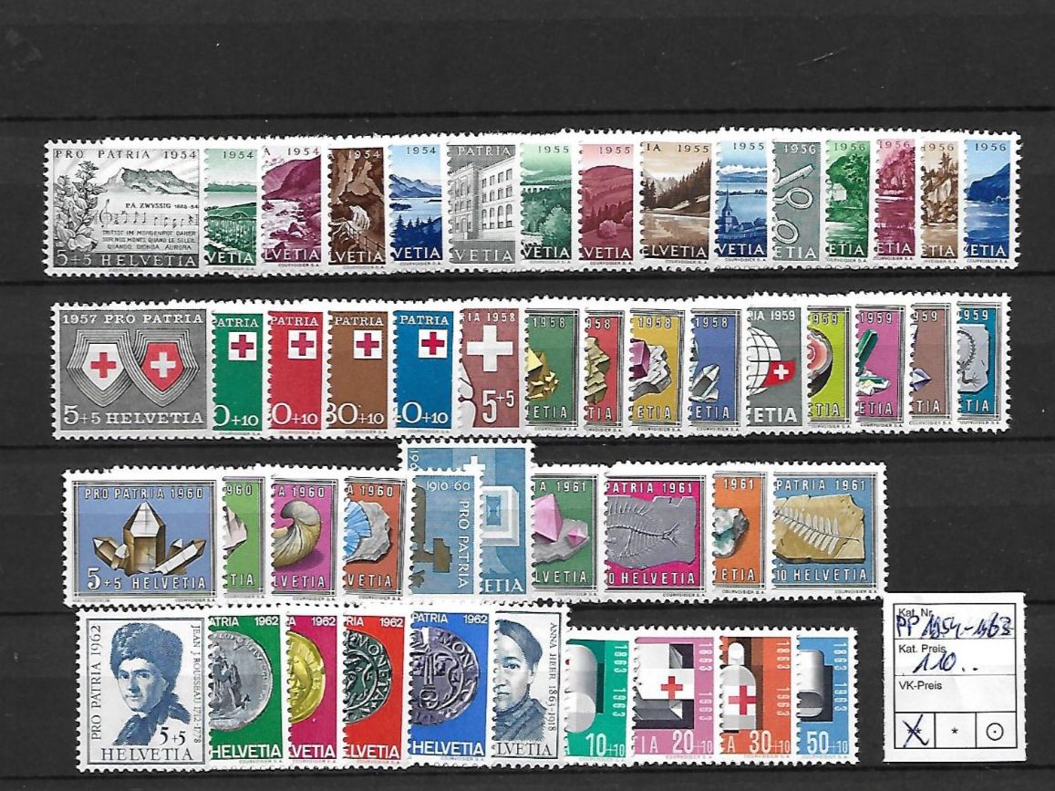 Tous les timbres: PP 1954 - 1963 ** Kat: CHF 110.- – Neuf (Voir description) à Basel par Ilp