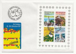 OLMA St.Gallen Vignette auf Brief + toller Briefmarken Block