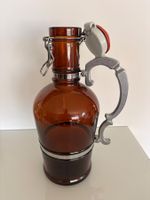 Bierkrug / Weinkrug mit Bügelverschluss, Glas Braun