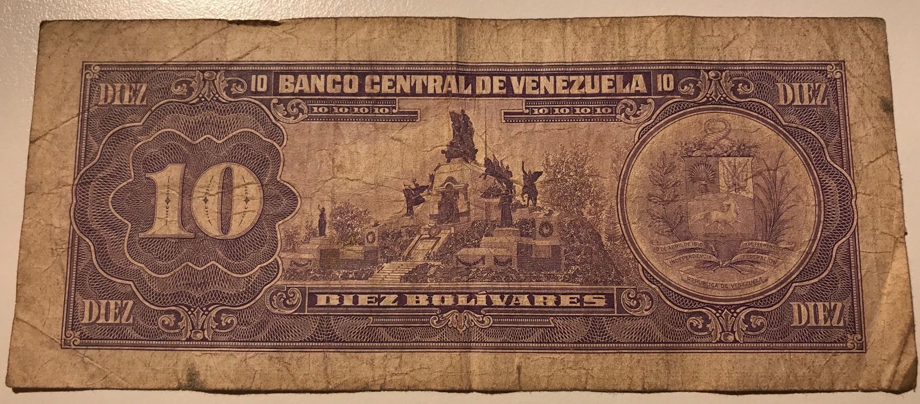 Banconote: Venezuela 10 Bolivares 1992 – Usato da Algetshausen venduto da Carrhard 1