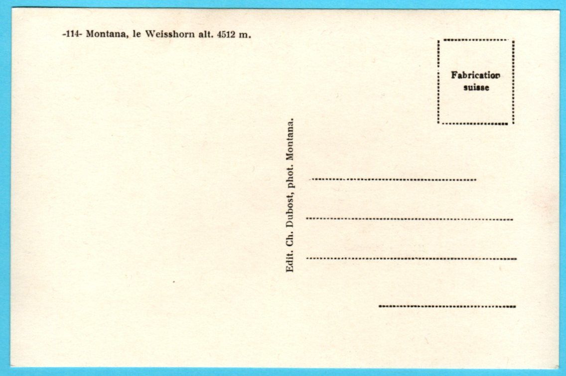 Cartoline postali: Montana mit Weisshorn Winter 1925 – Usato da Zürich venduto da Sion2006 1