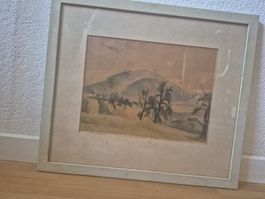 Aquarell von Carl Roesch - Landschaft