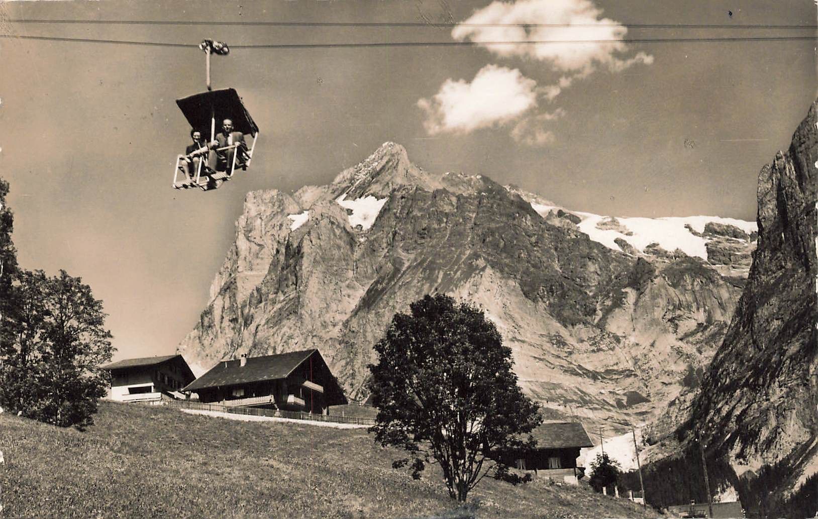 Cartoline postali: Grindelwald (BE) First Bahn mit Wetterhorn – Usato da Biasca venduto da Blenio71