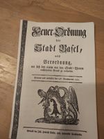 Feuerordnung Stadt Basel 1777 historische Broschüre