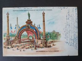 1900, Farbige Postkarte von Paris nach Heiden