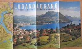 Faltprospekt Lugano, Karte und Bilder, 60er Jahre