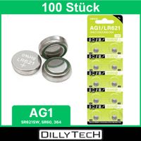 DTecH AG1, LR60, 364 Knopfzellenbatterie - 100 Stk.