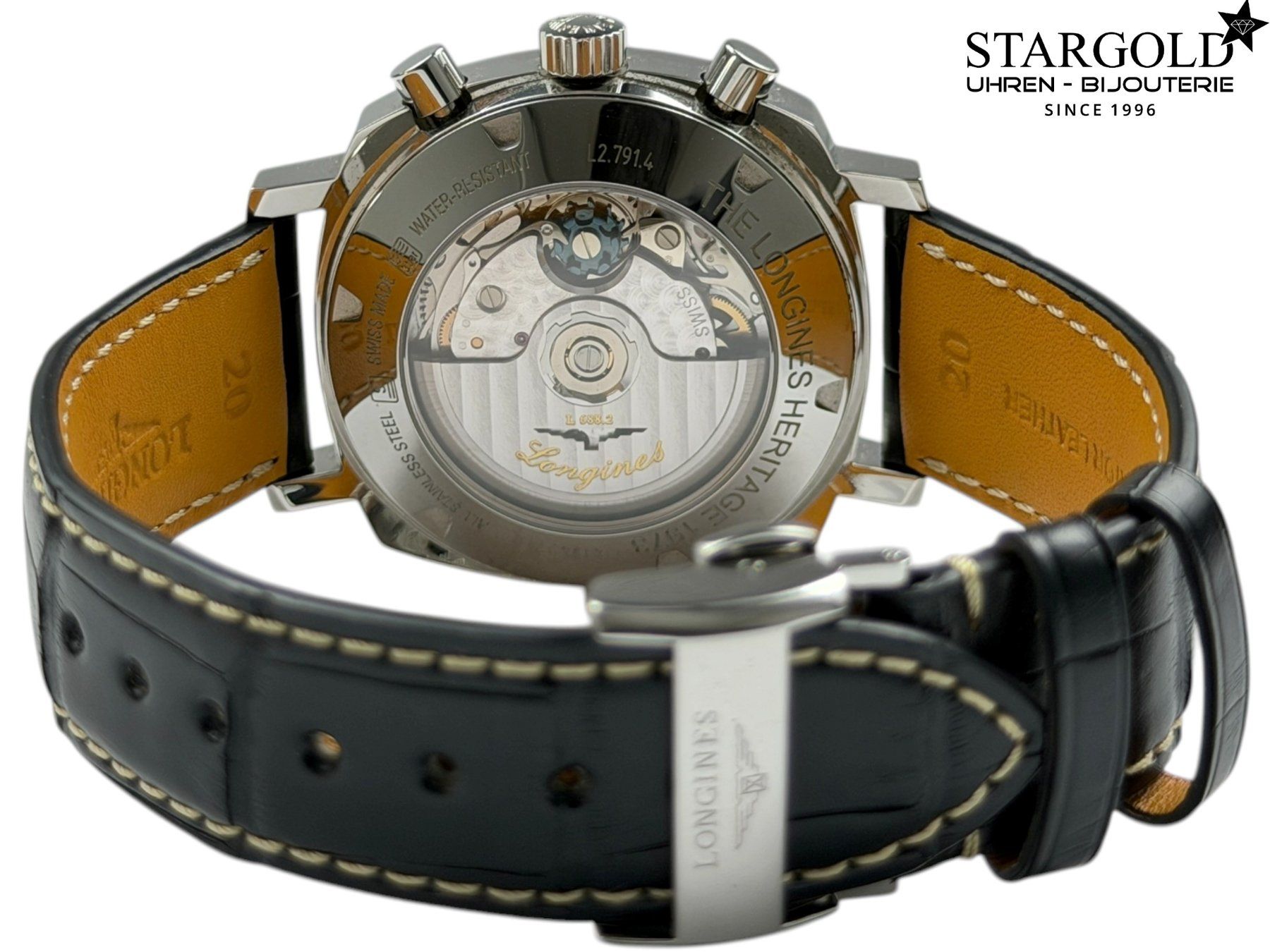 Longines Orologi: Longines Heritage 1973 Column-Wheel Chronograph - L2.791.4.7 – Nuovo e nell'imballaggio originale da Zürich venduto da Stargold-Uhren 6