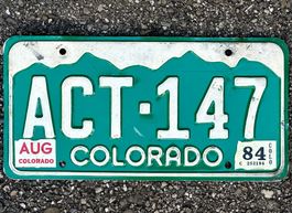 Alte Autonummer Amerika Colorado 1984