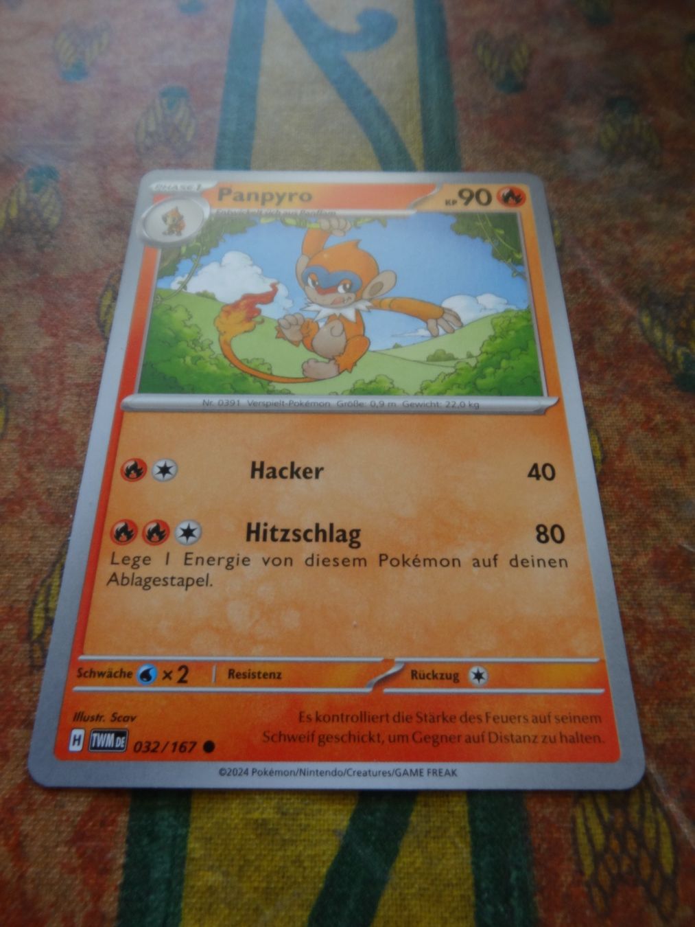 Pokémon Sammelbilder & Trading cards: POKEMON  Panpyro   H  TWM DE   032/167   KP90   2024 – Gebraucht aus Romanel-sur-Lausanne von Swift13