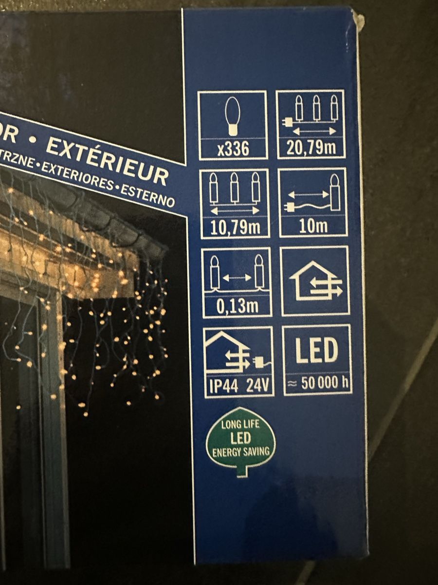 Ghirlande e barre luminose: Neue grosse Weihnachtsbeleuchtung LED-Eisregen – Nuovo e nell'imballaggio originale da Winterthur venduto da pompowerpuff 1