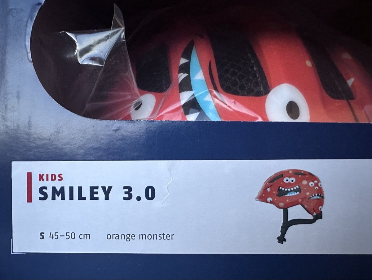 Abus Caschi: ABUS Kinderhelm Smiley 3.0 Gr. S 45-50cm NEU – Nuovo e nell'imballaggio originale da Zürich venduto da phos.arch 3