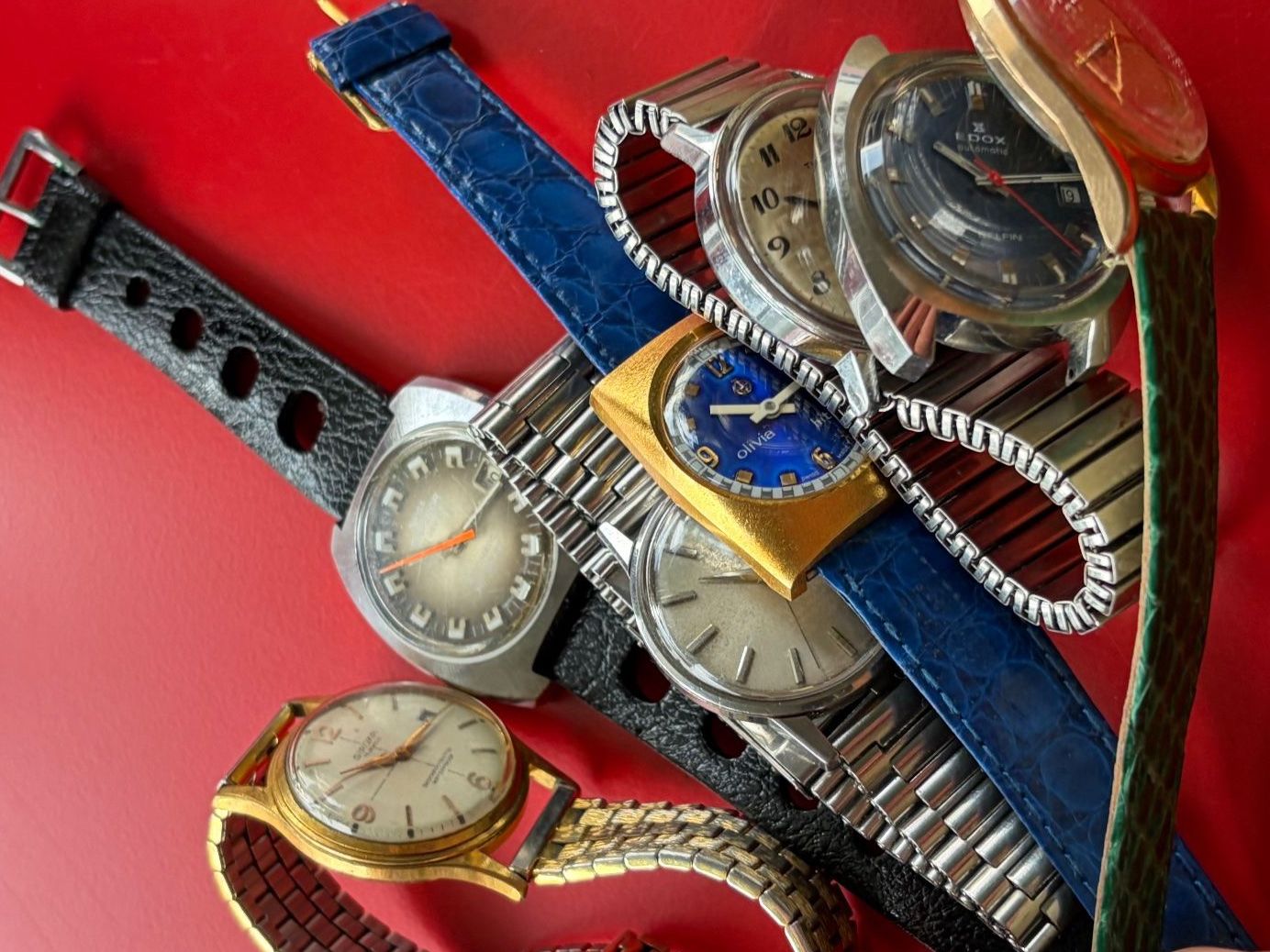 Uhren: Set von 7 vintage Herrenuhren – Defekt aus Zürich von Airflow22 8