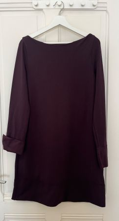 COS aubergine A-Lin. Kleid Gr M/Robe trapèze COS enc. bateau