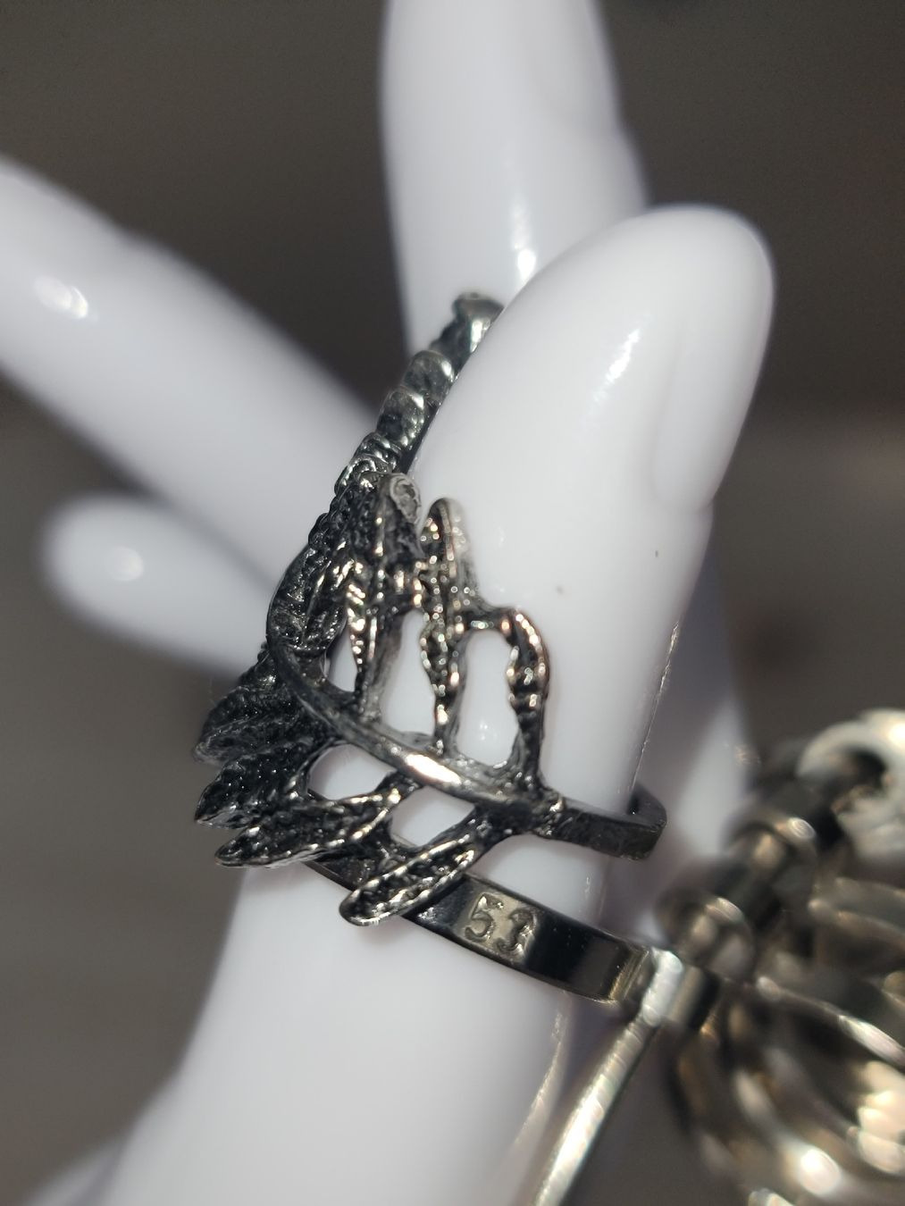 Ringe: Blatt Ring, Silbern Vintage Stil, Sommer Schmuck, ethno, erd – Gebraucht aus Zollikerberg von Nice_Name 2