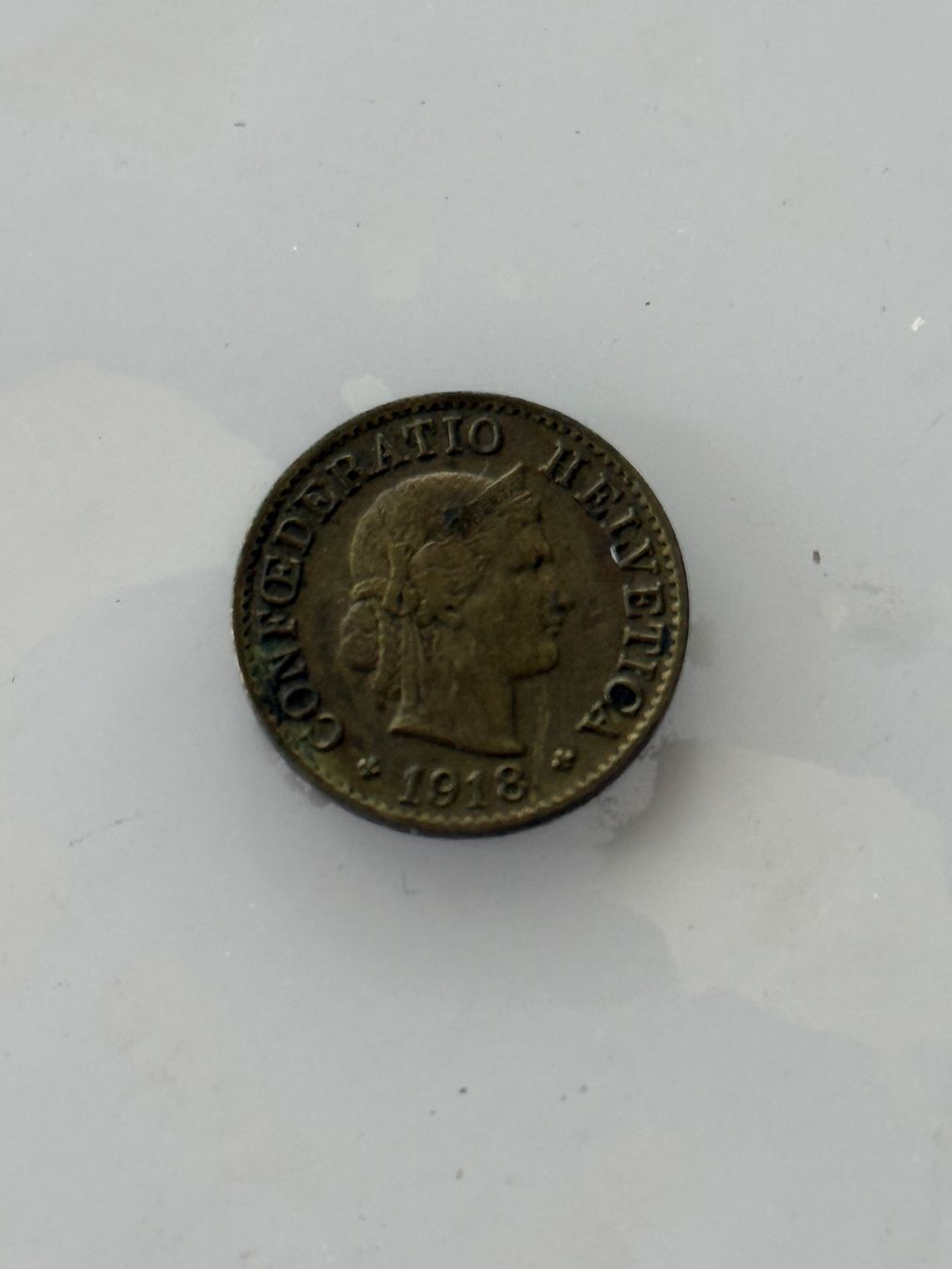 Tutti le monete: 5 Rappen 1918  Messing – Usato da Wallisellen venduto da SWISS_SILVER1