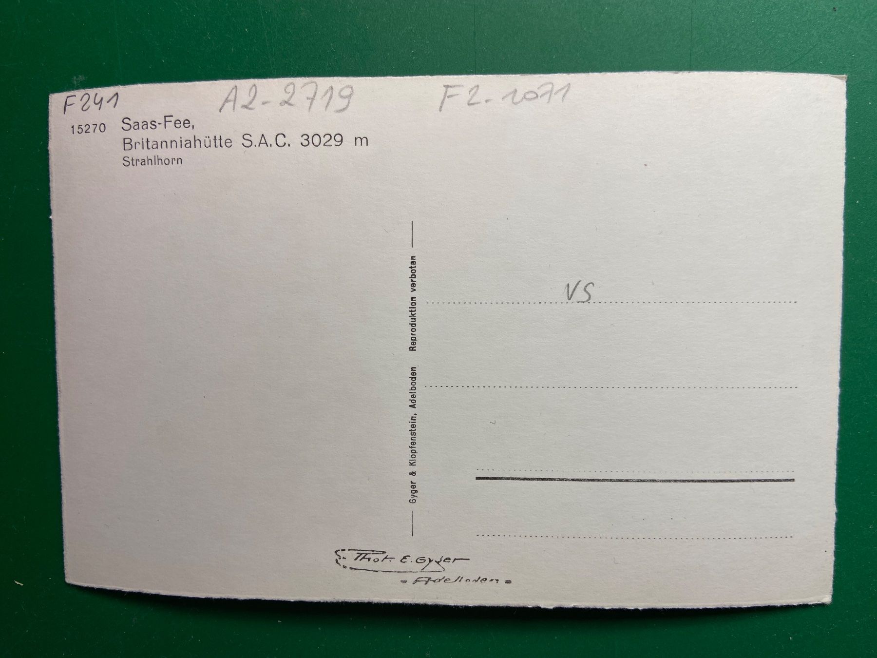Cartoline postali: Saas Fee - Britanniahütte S.A.C. – Usato da Steg VS venduto da _vinci_ 1