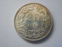 2 Fr. 1944 silber unz/stgl
