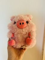 Peluche cochon rose, état impeccable, rare!