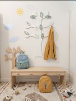 Tree shaped wall hook rack white grey used