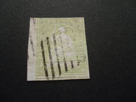 Strubeli 40 Rp, grün, Rautestempel, breiter Rand