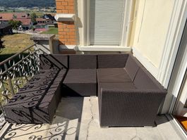 Kunst-Rattan-Lounge