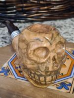 Pfeife Totenkopf Holz handgemacht 