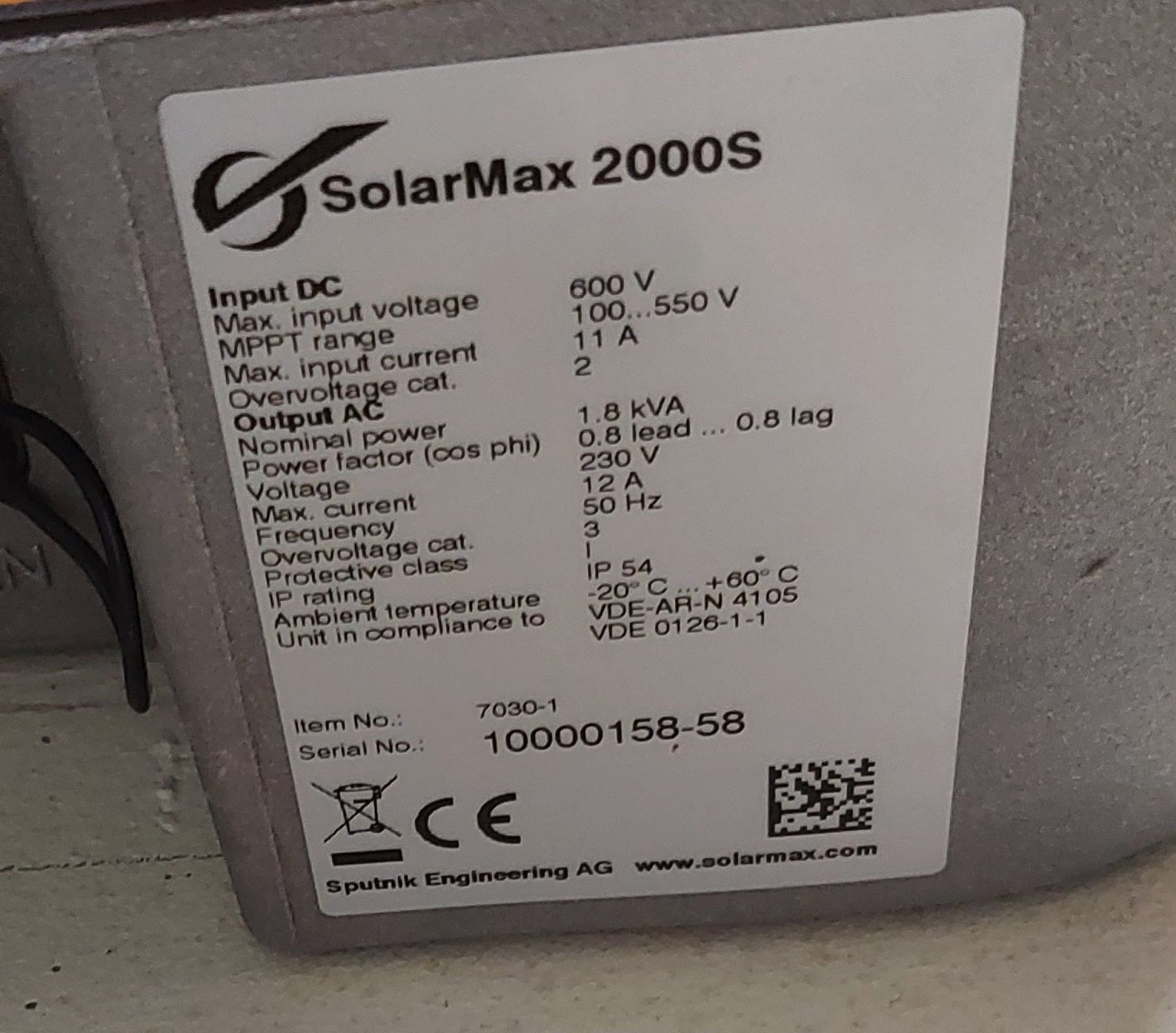 Inverter: SolarMax Wechselrichter 2000S – Usato da Brenzikofen venduto da brenzi_88 1