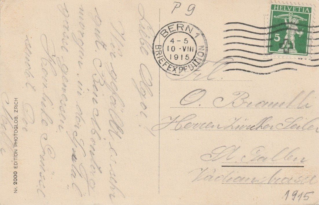 Cartoline postali: P 9 Bern, Bundespalast, 1915 – Usato da Freienbach venduto da Bhaltis 1