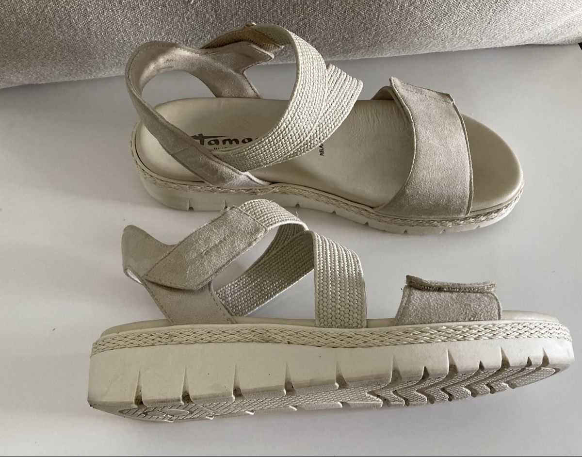 Tamaris Damenschuhe: Tamaris Pure Relax Ledersandalen – Gebraucht aus Riehen von Estello 2