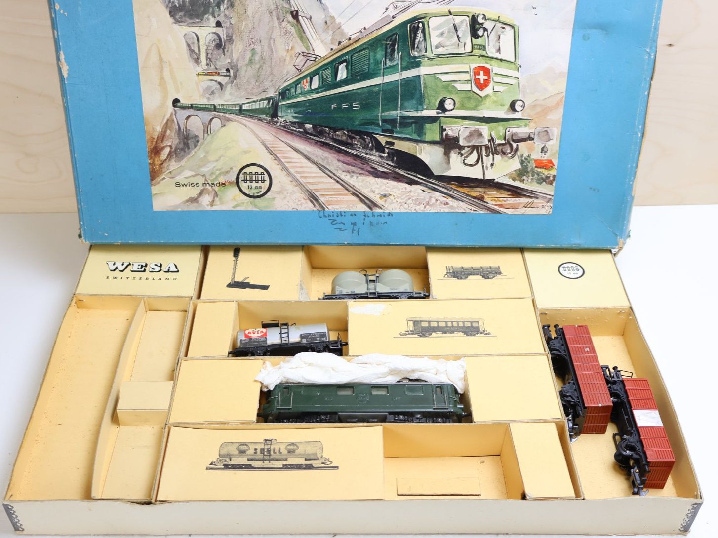 Wesa Modellini di ferrovie: WESA SBB Re 4/4 E-Lok & Güterzug Set - OVP – Usato da Winterthur venduto da Monstera 3
