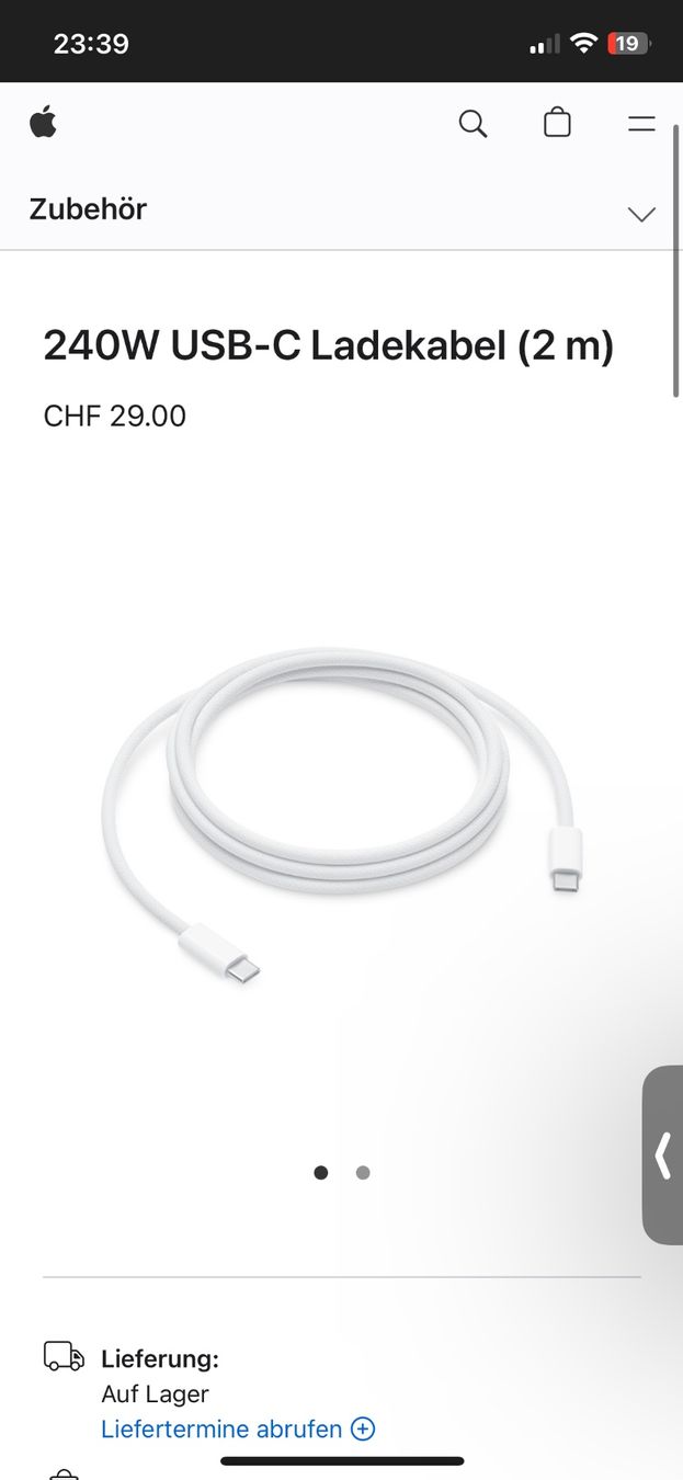 Apple Câbles: USB C Kabel – Neuf avec emballage d'origine à Dietikon par sal_zdn5 2