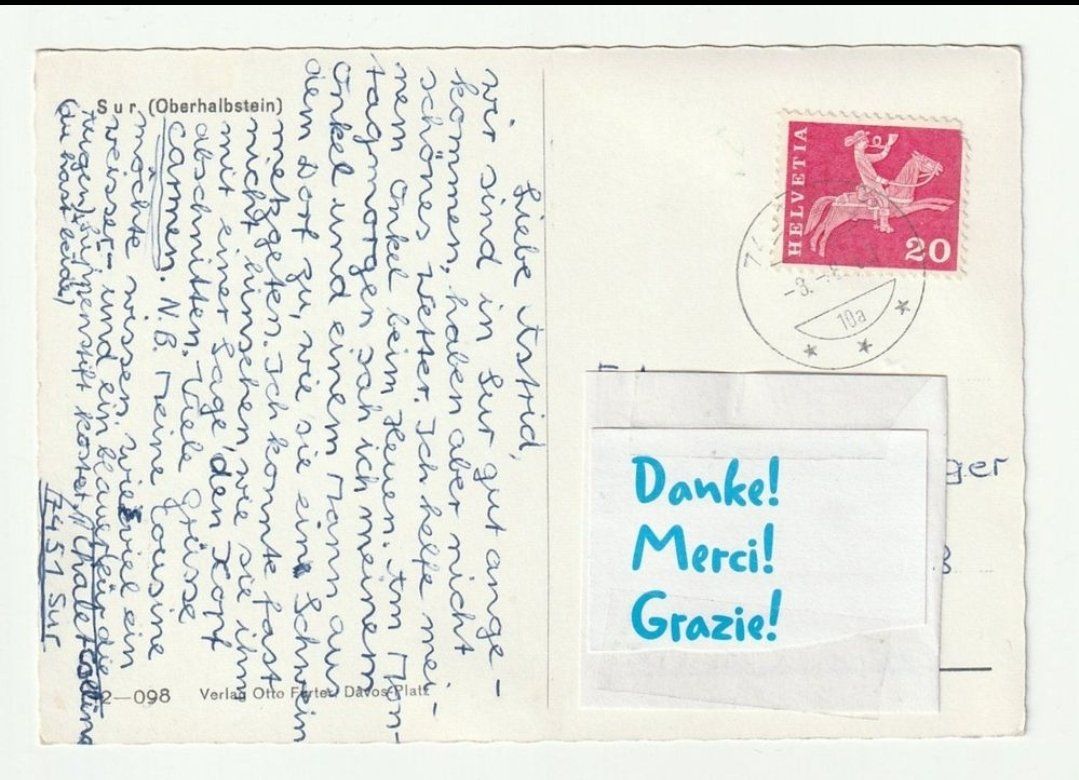 Cartoline postali: Postkarte 1968 Sur, Oberhalbstein, Bündner Bergdorf – Usato da St. Gallen venduto da Ricardo_Deals 1