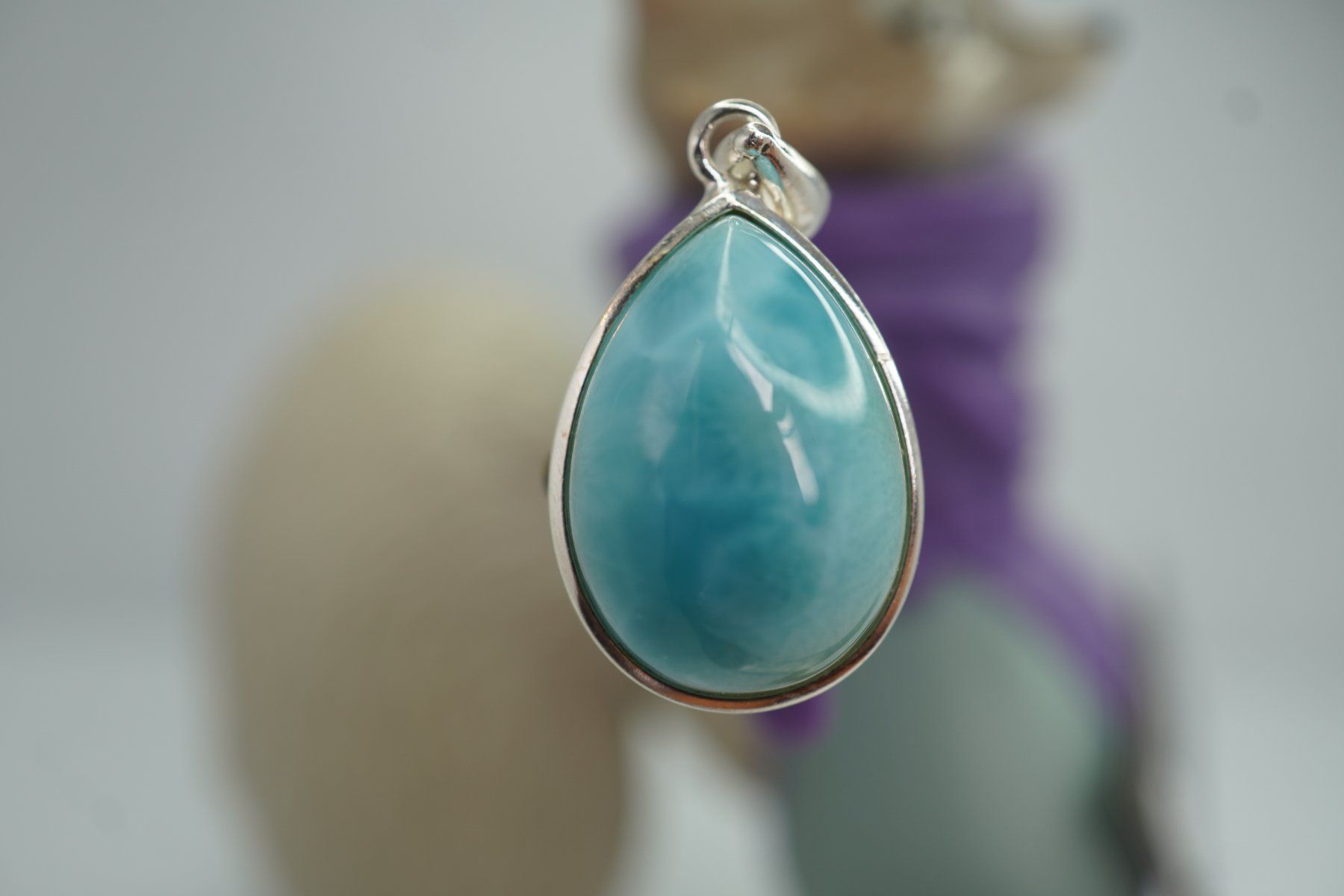Minerali & Pietre curative: Larimar Tropfen  925  Silber   direkt – Nuovo e nell'imballaggio originale da Eschenbach SG venduto da topstone 3