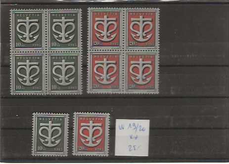 Tous les timbres: timbre W19 W20 ** bloc de 4 – Neuf (Voir description) à Sorvilier par carose01
