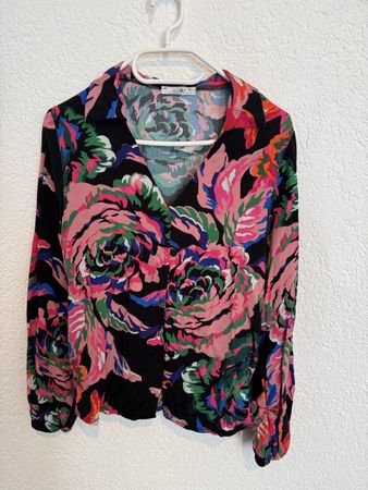 HAILYS Bluse Shirt Oberteil Blumen bunt Gr. S